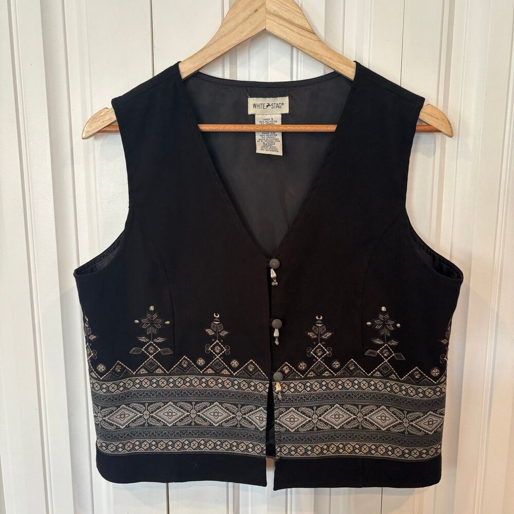 White Stag Black Vest Size Small